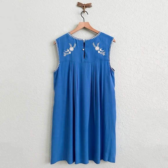 Urban Outfitters•Little White Lies•Blue Boho Embroidered Shift Dress - Picture 12 of 13